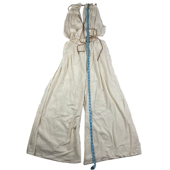 Cuca Strappy Cutouts Adjustable Canvas Jumpsuit with Secret Pants S/M - Picture 9 of 9